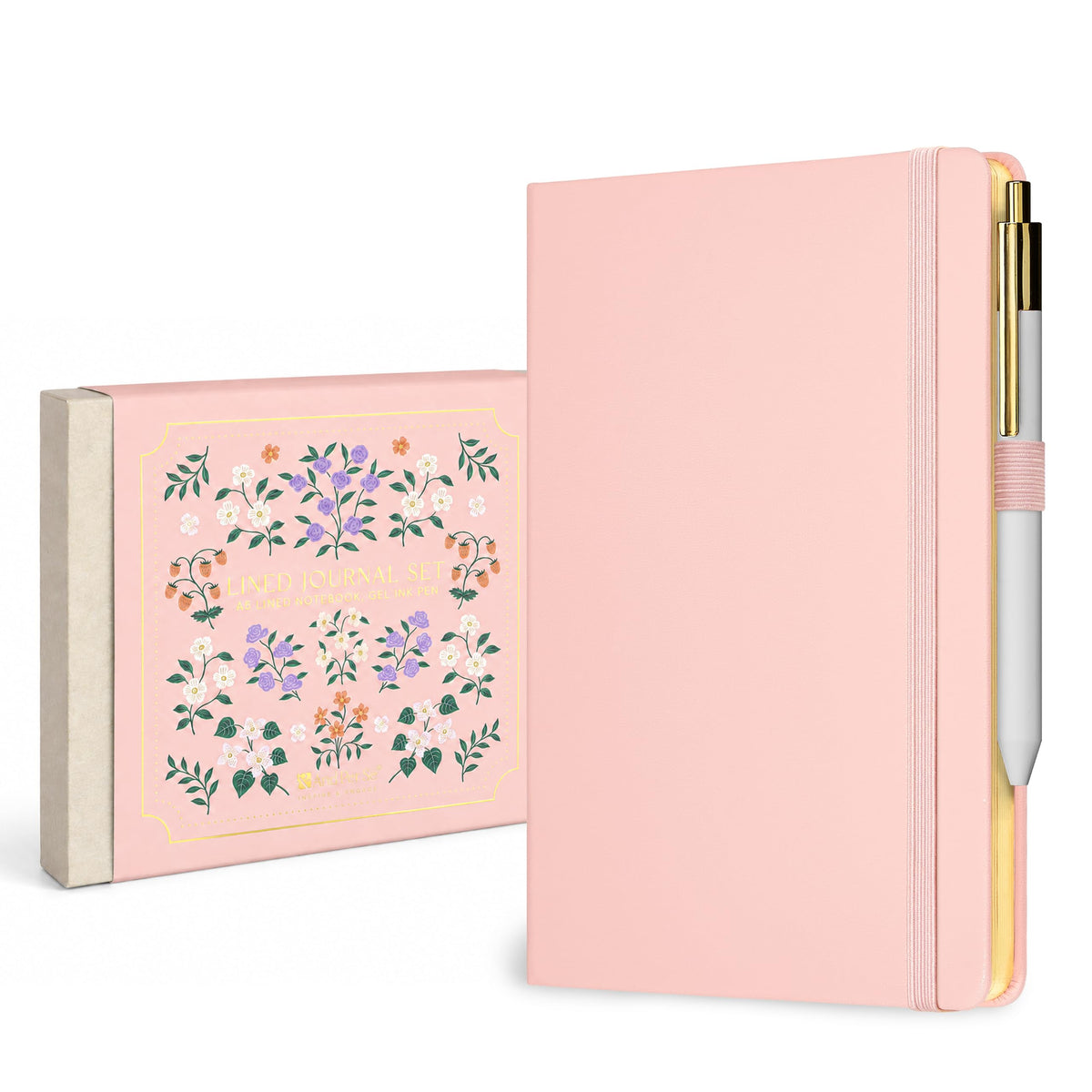 &And Per Se Lined Journal and Pen Set, A5 Leather Hardcover Notebook with Pen & Stationary Set, 160 Pages 100GSM Thick Ruled Paper Journal for Business Work Writing (Dark Blue)