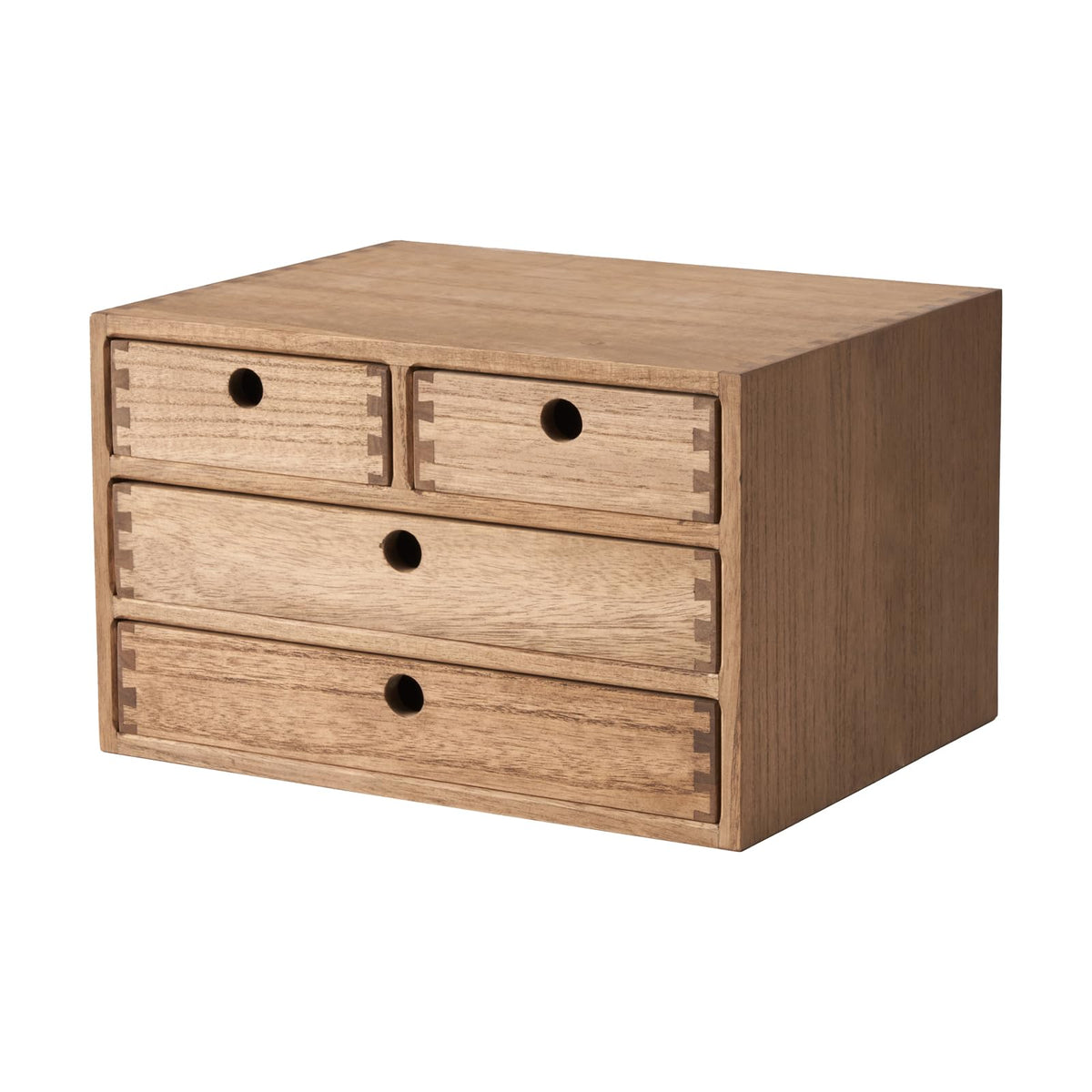 KIRIGEN Wood Desk Organizer with 4 Drawers, Desktop Storage, Natural 34-NA