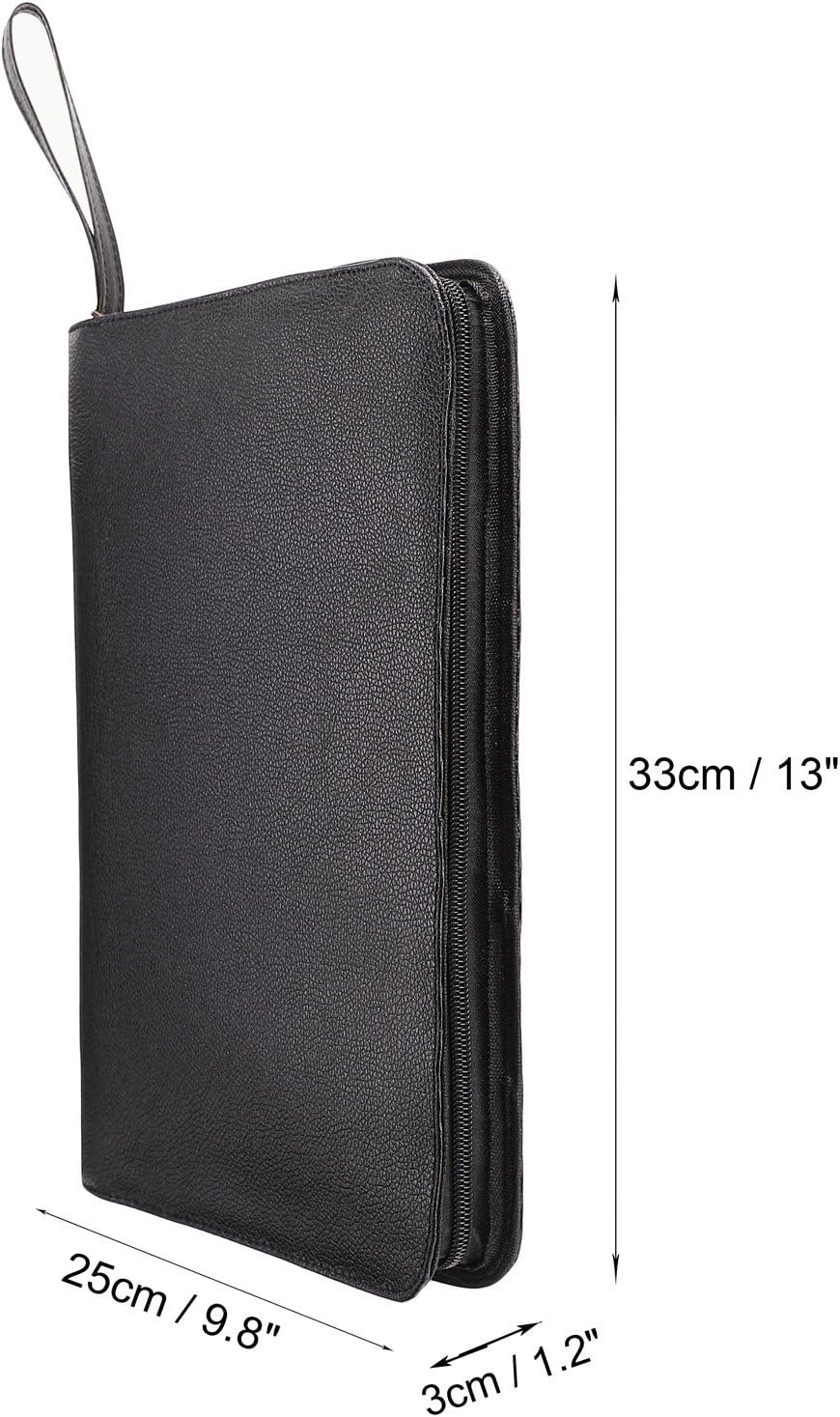 48 PU Leather Fountain Pen Case Large Capacity Black Roller Ball Pen Holder Bag Pouch