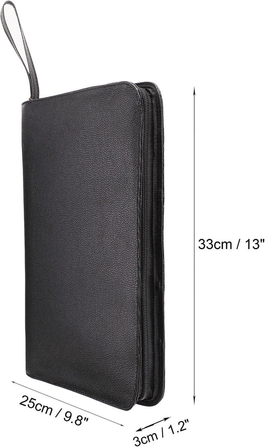 48 PU Leather Fountain Pen Case Large Capacity Black Roller Ball Pen Holder Bag Pouch