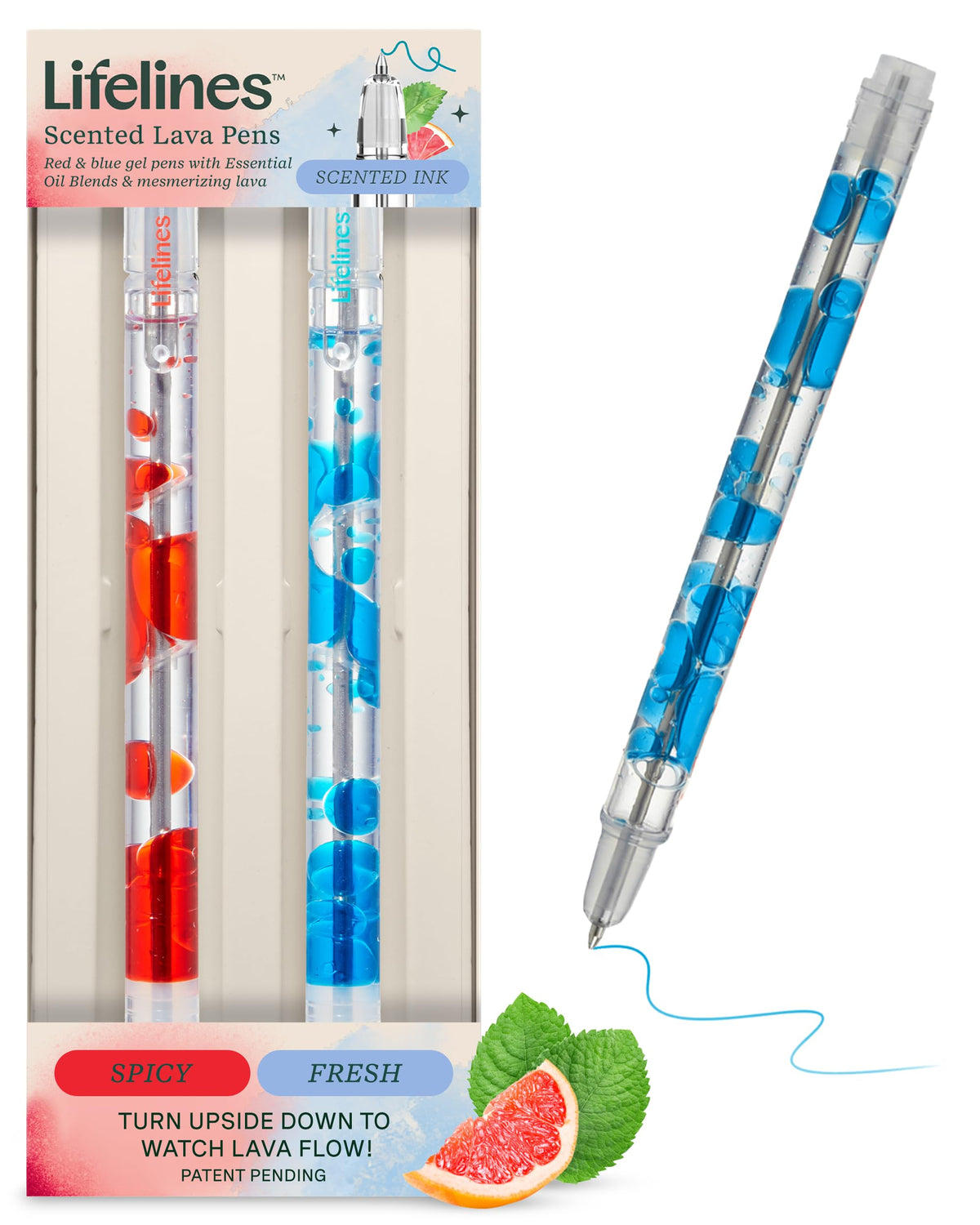 Lifelines Scented Lava Gel Pen Set, 5 Brights Multi-Color Pack, 0.5mm