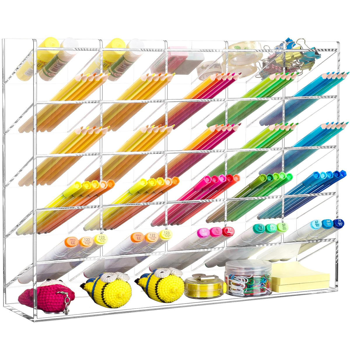 BEYGORM Acrylic Vertical Marker Organizer for 150 Markers, Desk Orgaizer