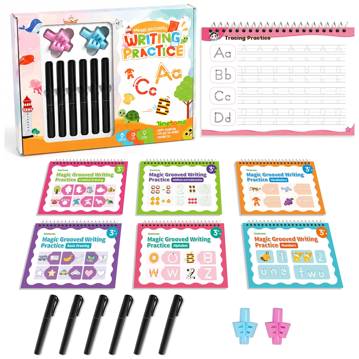 Magic Grooved Writing Practice Books for Kids 3-8