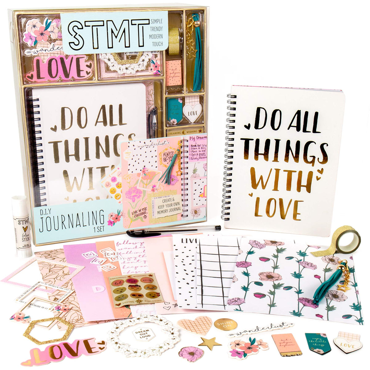 STMT D.I.Y.Journal Set, Stationary Kit with Notebook for Writing and Drawing, DIY for Girls Ages 8+, Dreamers Become Doers