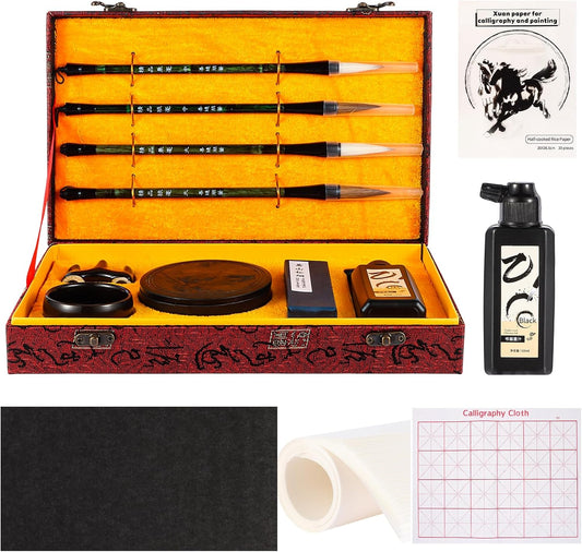 Chinese Calligraphy Set Japanese Calligraphy Kit for Beginners-Red