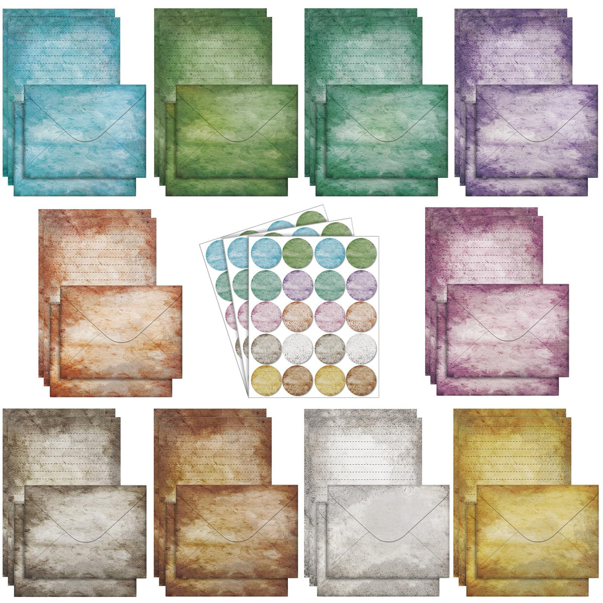 TaoBary 160 Pcs Vintage Floral Stationery Paper and Envelopes Set