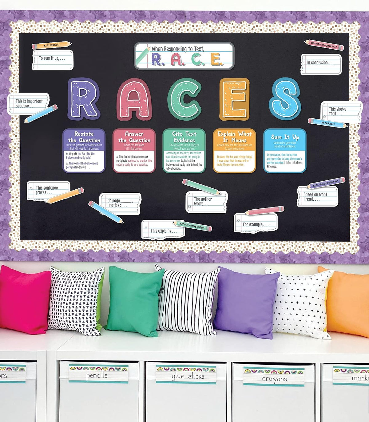 Carson Dellosa Races Writing Process Bulletin Board Set, 37-Pieces