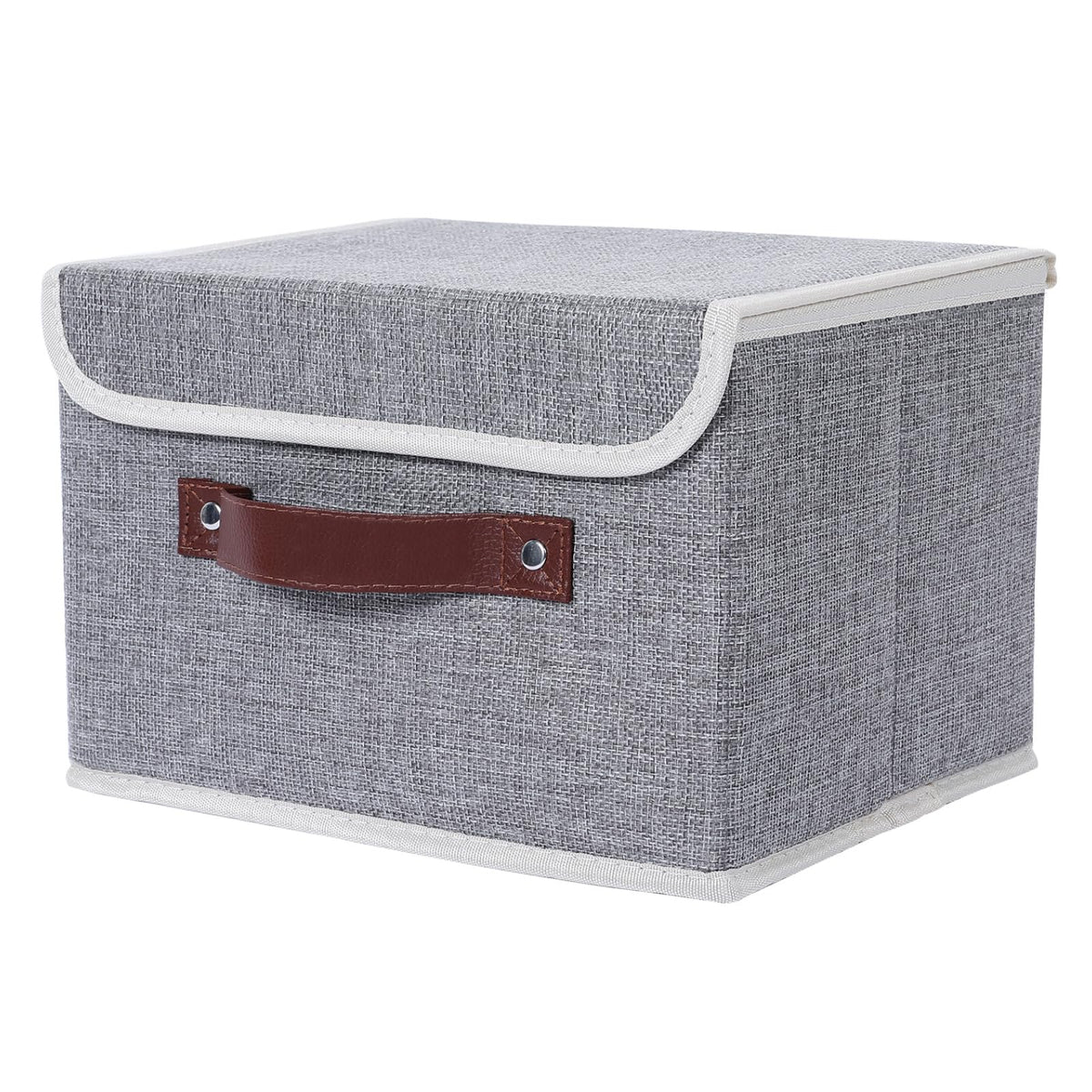ANMINY Fabric Storage Box Bins with Lids, Green, 10"x8"x7"