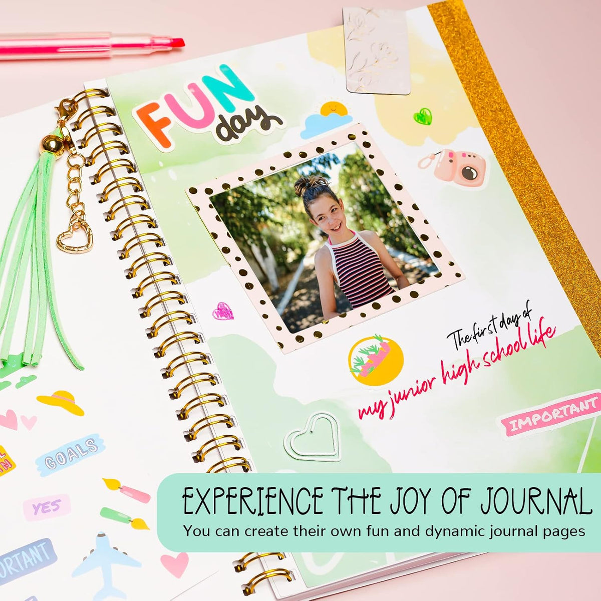 DIY Journal Kit for Girls, Scrapbook Gifts for 6 7 8 9 10 11 Year Old Girls