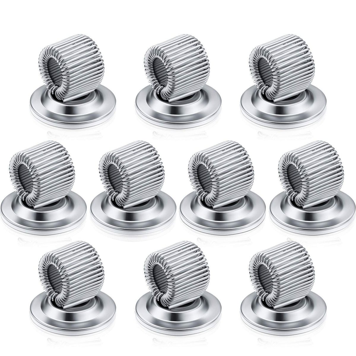 Outus 10 Pcs Black Pen Holder Clip Steel Pen Holder Self Adhesive Organizer