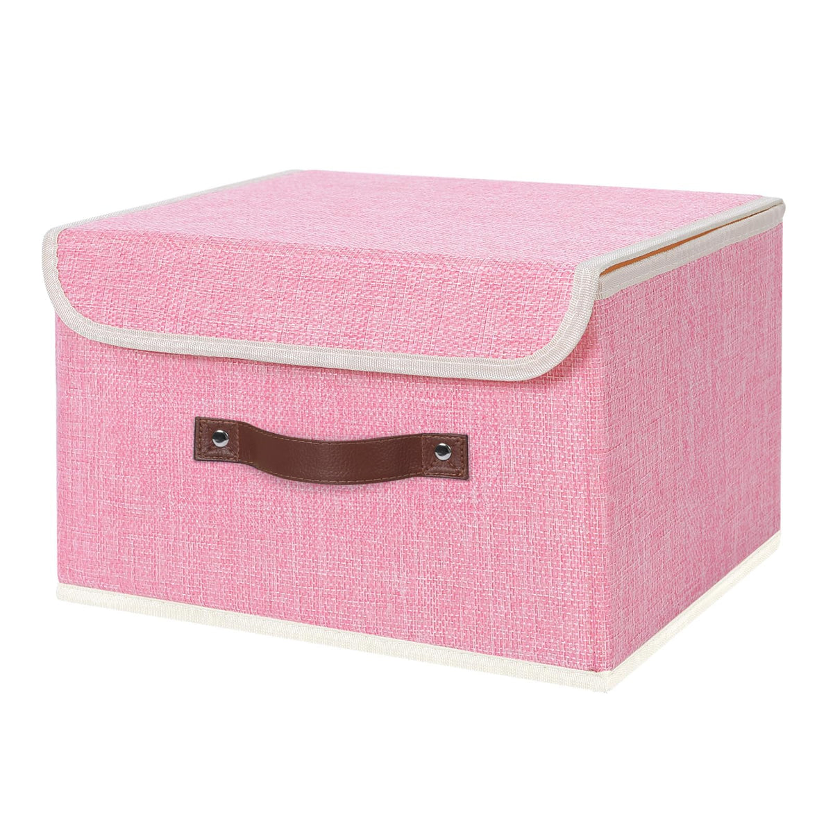ANMINY Fabric Storage Box Bins with Lids, Green, 10"x8"x7"