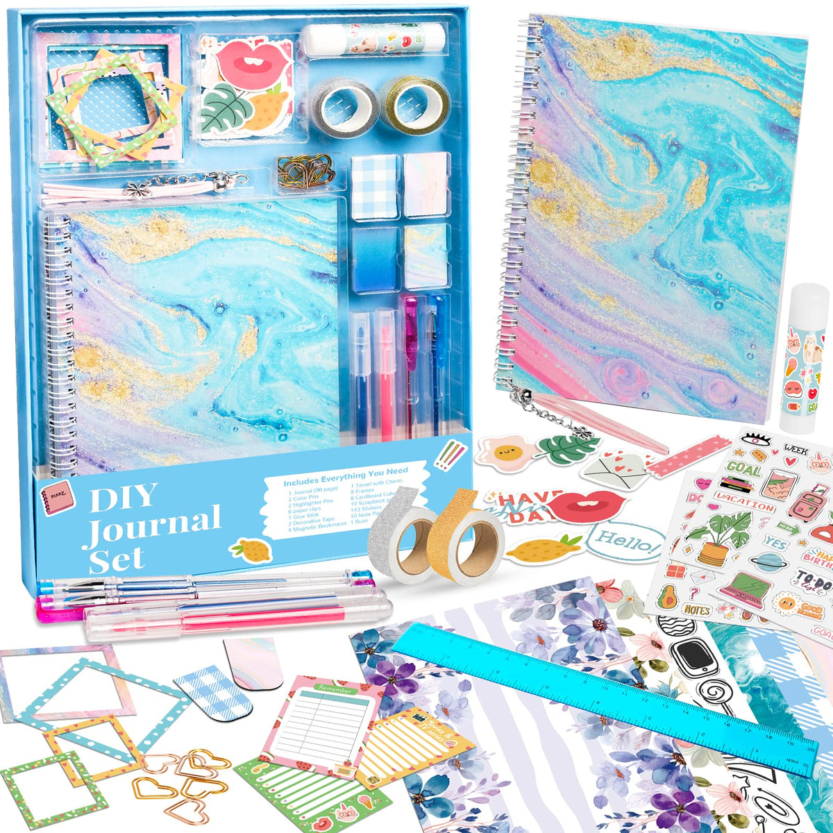 DIY Journal Kit for Girls, Scrapbook Gifts for 6 7 8 9 10 11 Year Old Girls