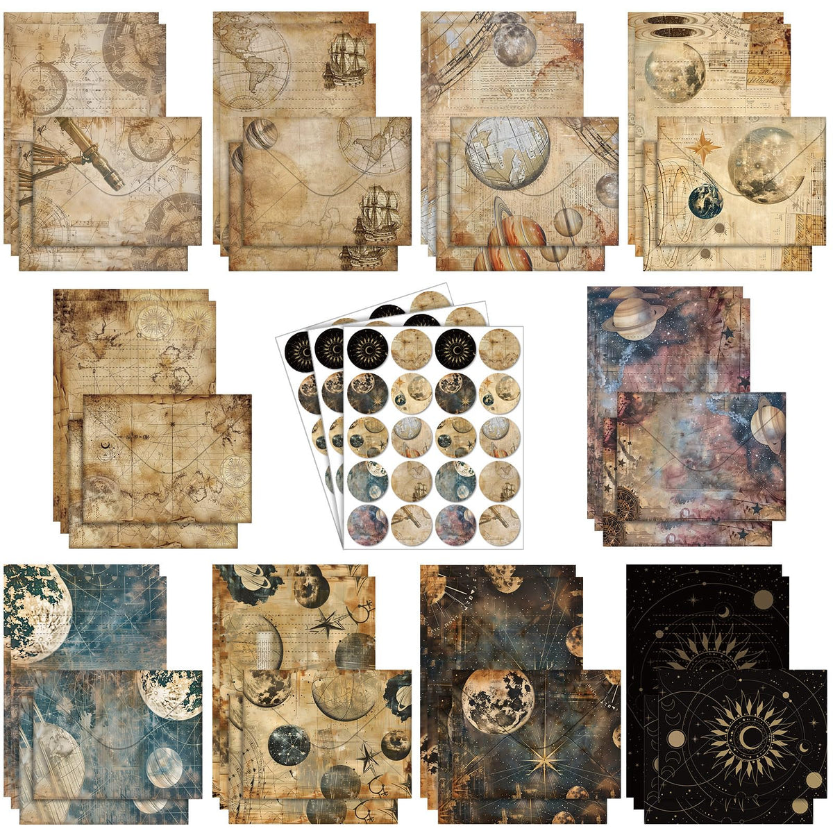TaoBary 160 Pcs Vintage Floral Stationery Paper and Envelopes Set