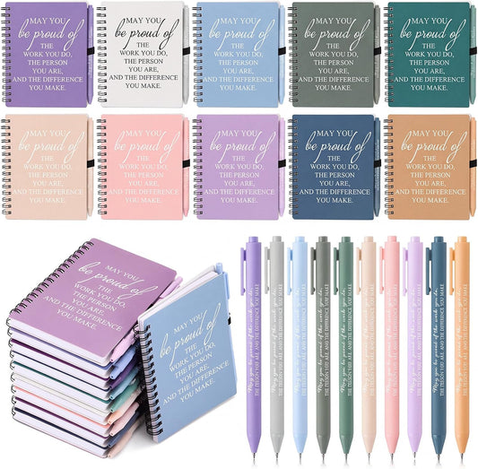 Honoson 30 Sets/60 Pcs Employee Notebook Pen Gifts, Vibrant Color