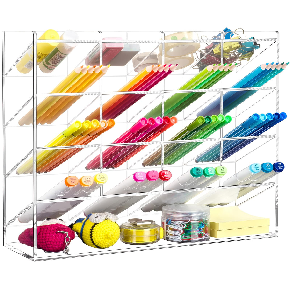 BEYGORM Acrylic Vertical Marker Organizer for 150 Markers, Desk Orgaizer