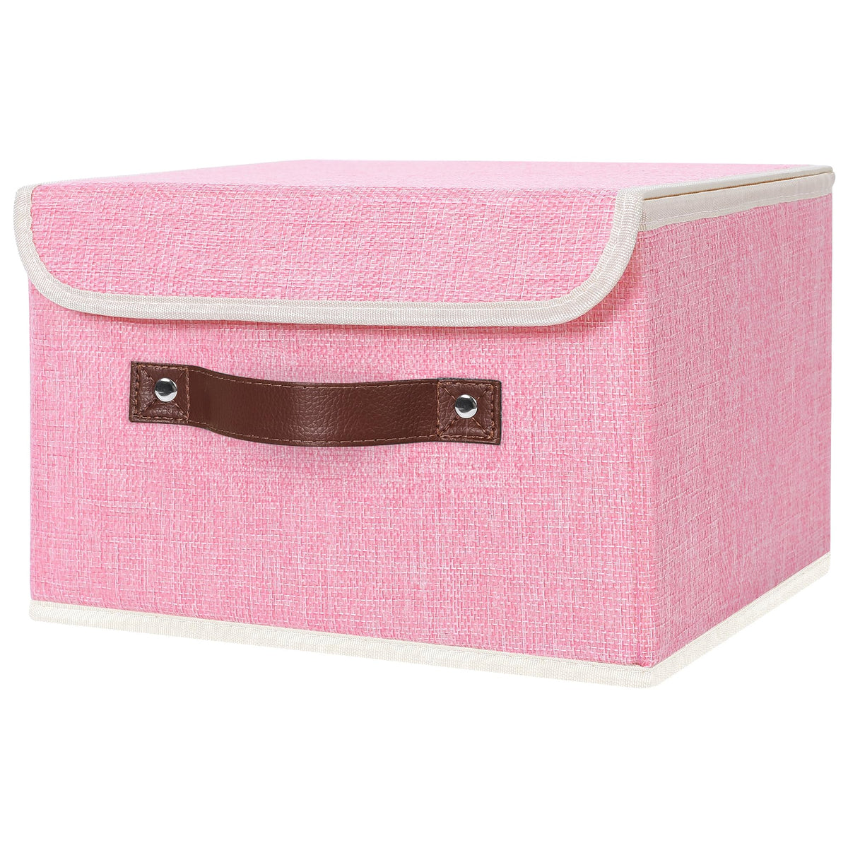 ANMINY Fabric Storage Box Bins with Lids, Green, 10"x8"x7"