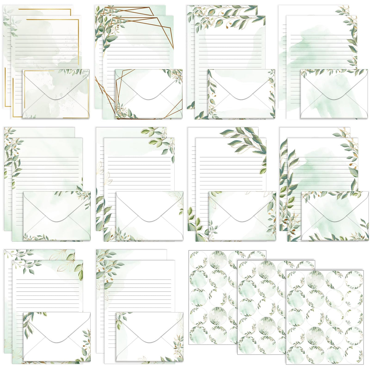 TaoBary 160 Pcs Vintage Floral Stationery Paper and Envelopes Set