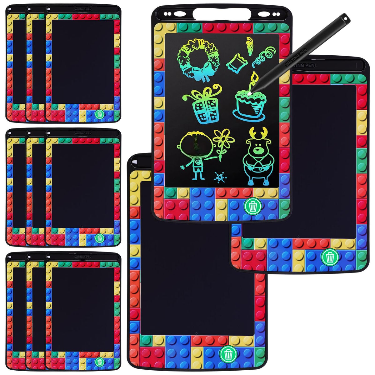 Tinlade 12 Pcs Racing LCD Writing Tablet for Kids 6.5 Inch Colorful Doodle Board Bulk Electronic Drawing Pad Erasable Reusable Party Supplies for Boys Girl Birthday Party Bags Educational