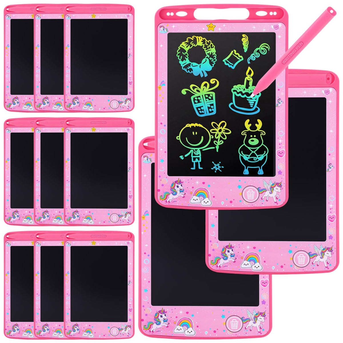 Tinlade 12 Pcs Racing LCD Writing Tablet for Kids 6.5 Inch Colorful Doodle Board Bulk Electronic Drawing Pad Erasable Reusable Party Supplies for Boys Girl Birthday Party Bags Educational