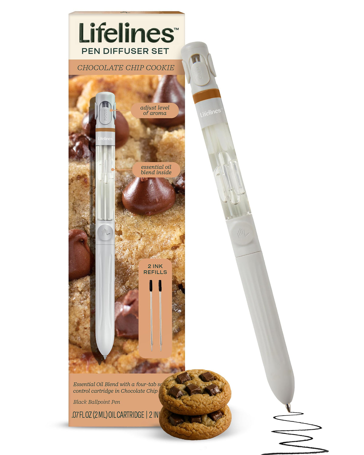 Lifelines Pen Diffuser Set, 3-Pack Natures Escape - 1mm Black Ballpoint Pen