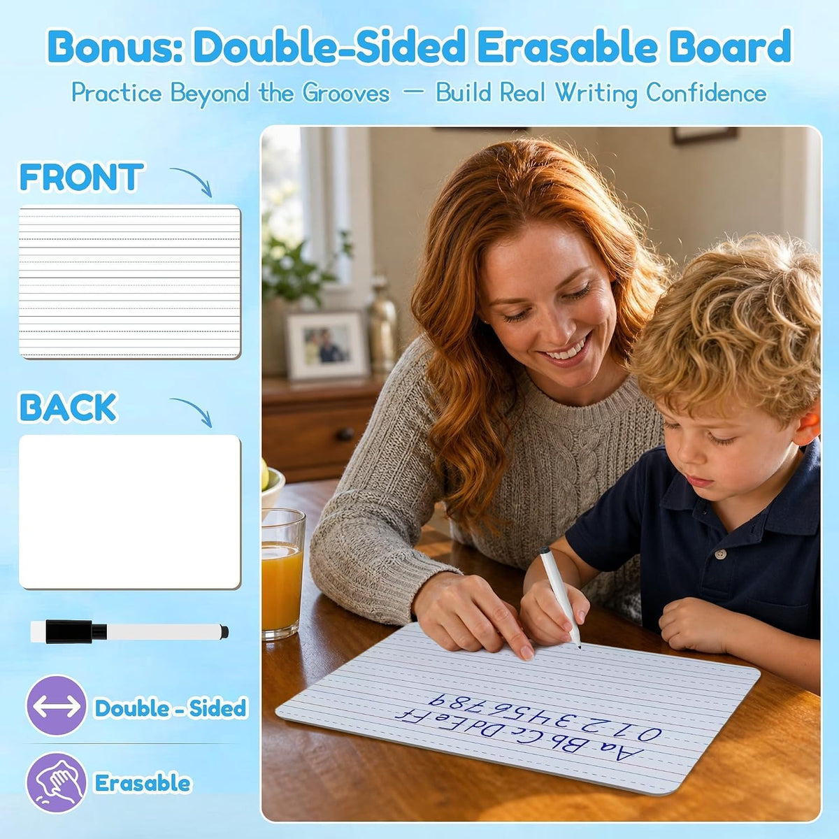 Magic Grooved Writing Practice Books, Reusable for Kids Ages 3-8