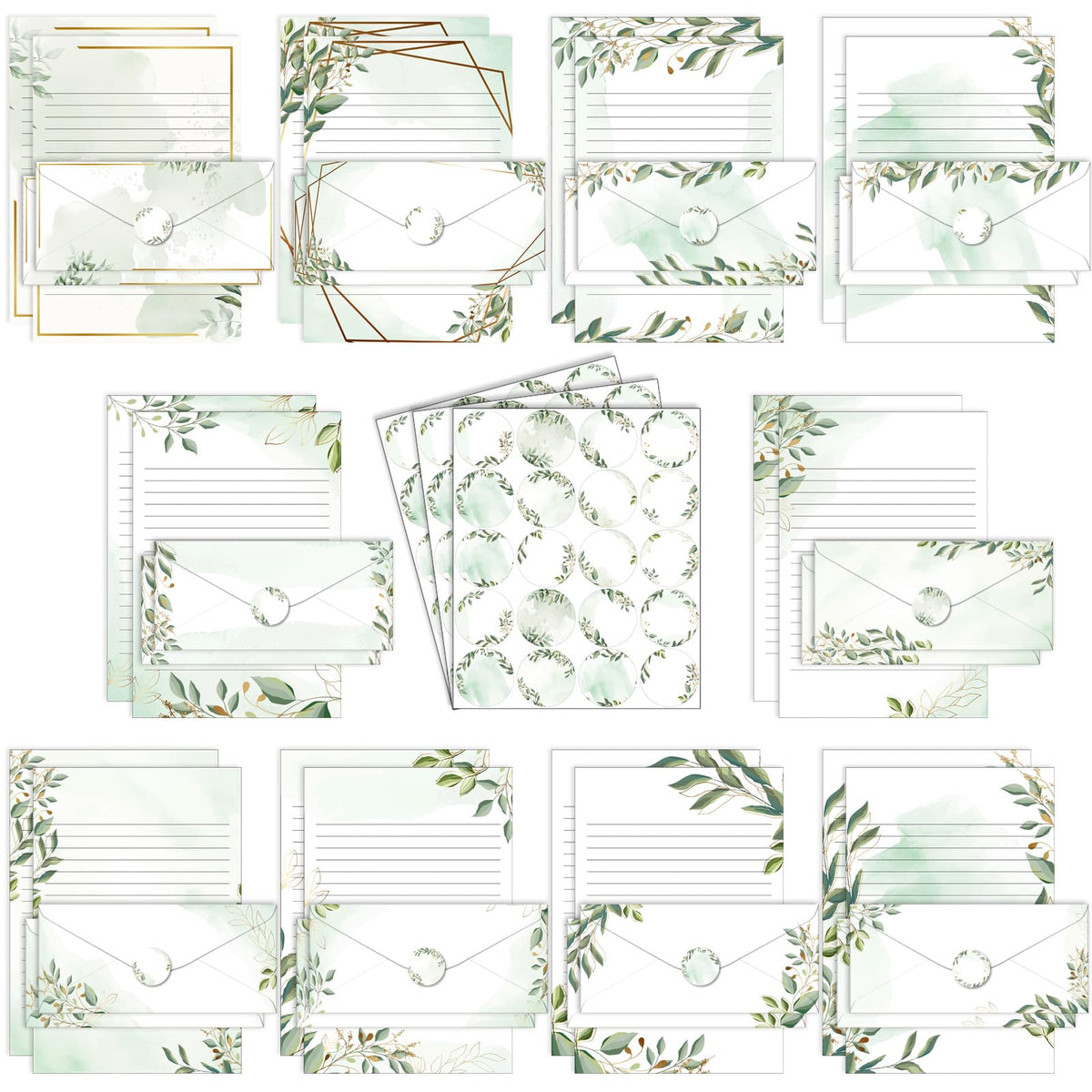 TaoBary 160 Pcs Vintage Floral Stationery Paper and Envelopes Set