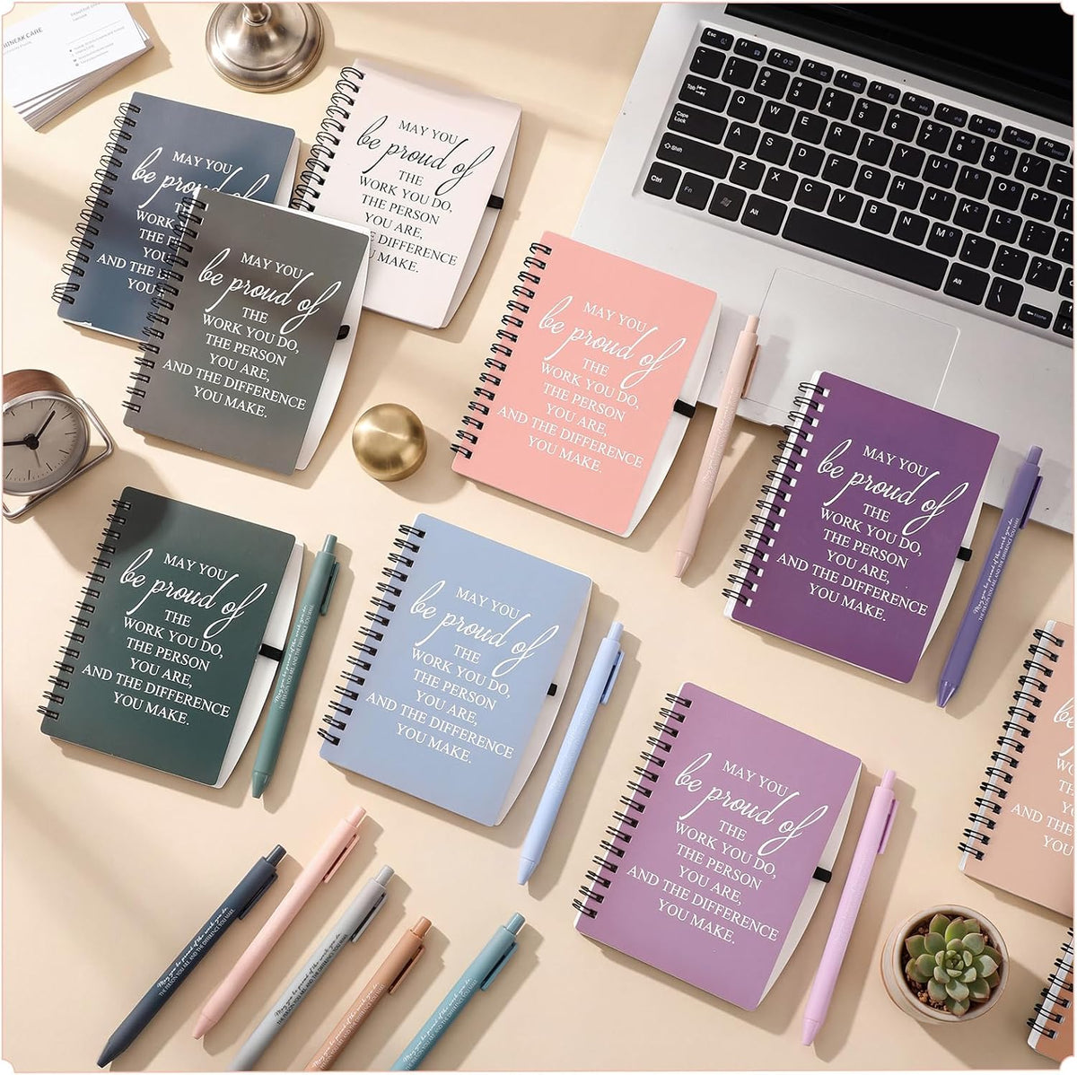 Honoson 30 Sets/60 Pcs Employee Notebook Pen Gifts, Vibrant Color