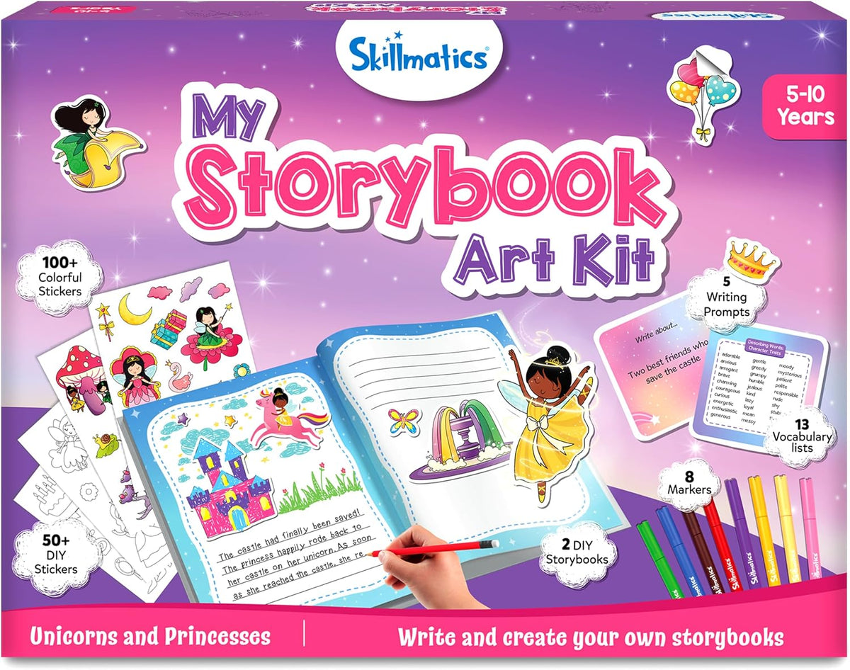 Skillmatics Storybook Art Kit – Unicorns & Princesses, Craft & Writing Kit
