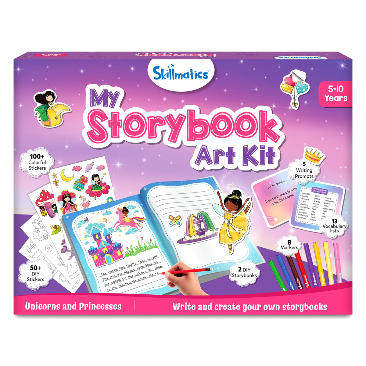 Skillmatics Storybook Art Kit – Unicorns & Princesses, Craft & Writing Kit