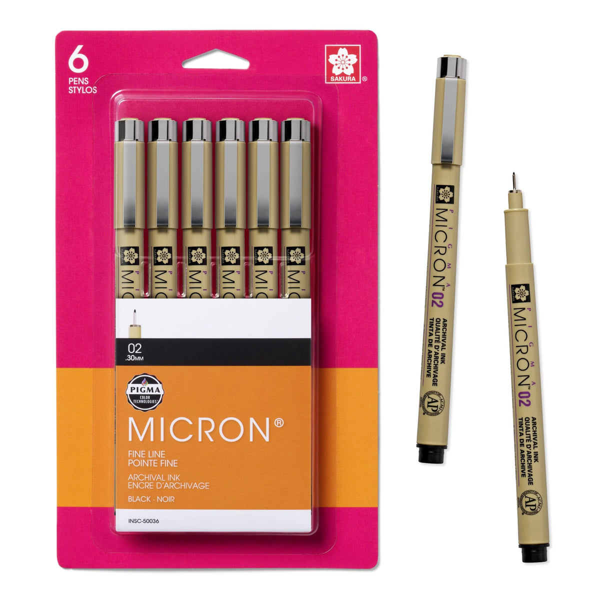 Sakura Pigma Micron Fineliner Pens - Archival Black Ink Pens - Pens for Writing, Drawing, or Journaling - Black Ink - 05 Point Size - 6 Pack