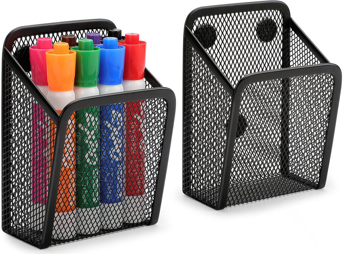 MaxGear Pen Holder for Desk 2 Pack, Mesh Metal 5.4’’, Makeup Brush Holders