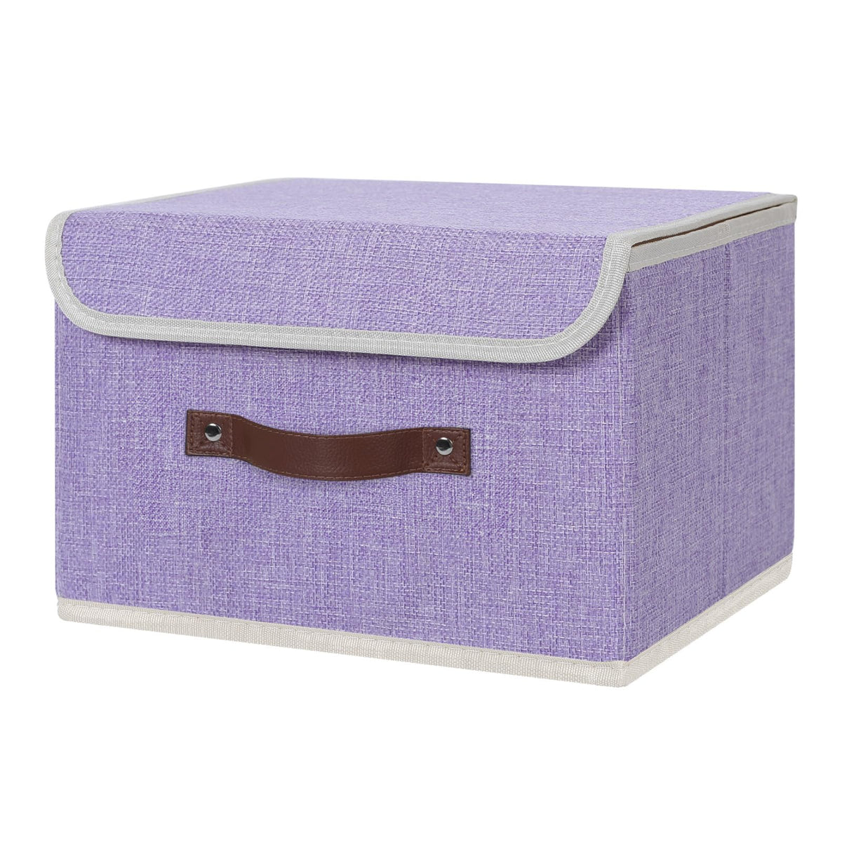 ANMINY Fabric Storage Box Bins with Lids, Green, 10"x8"x7"
