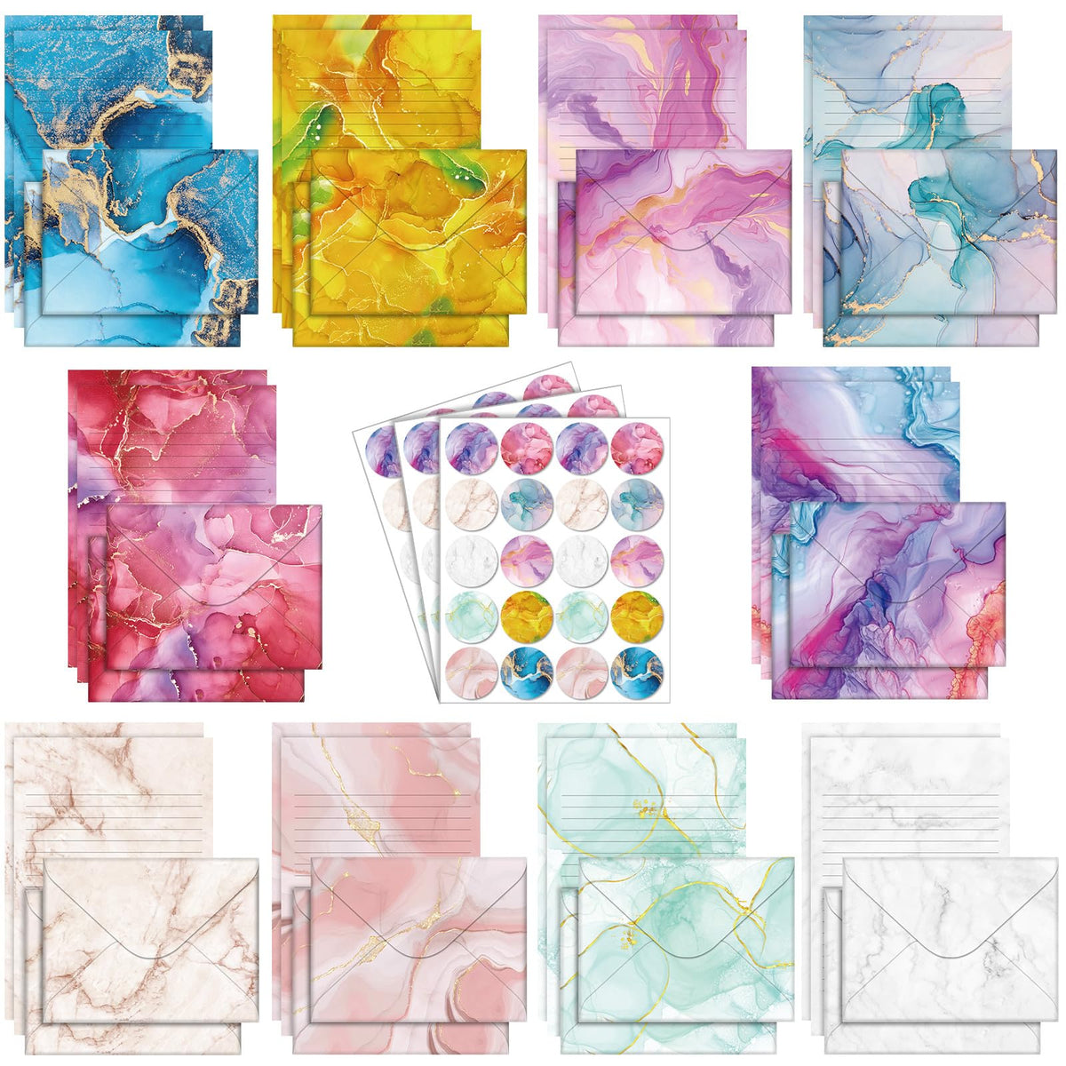 TaoBary 160 Pcs Vintage Floral Stationery Paper and Envelopes Set