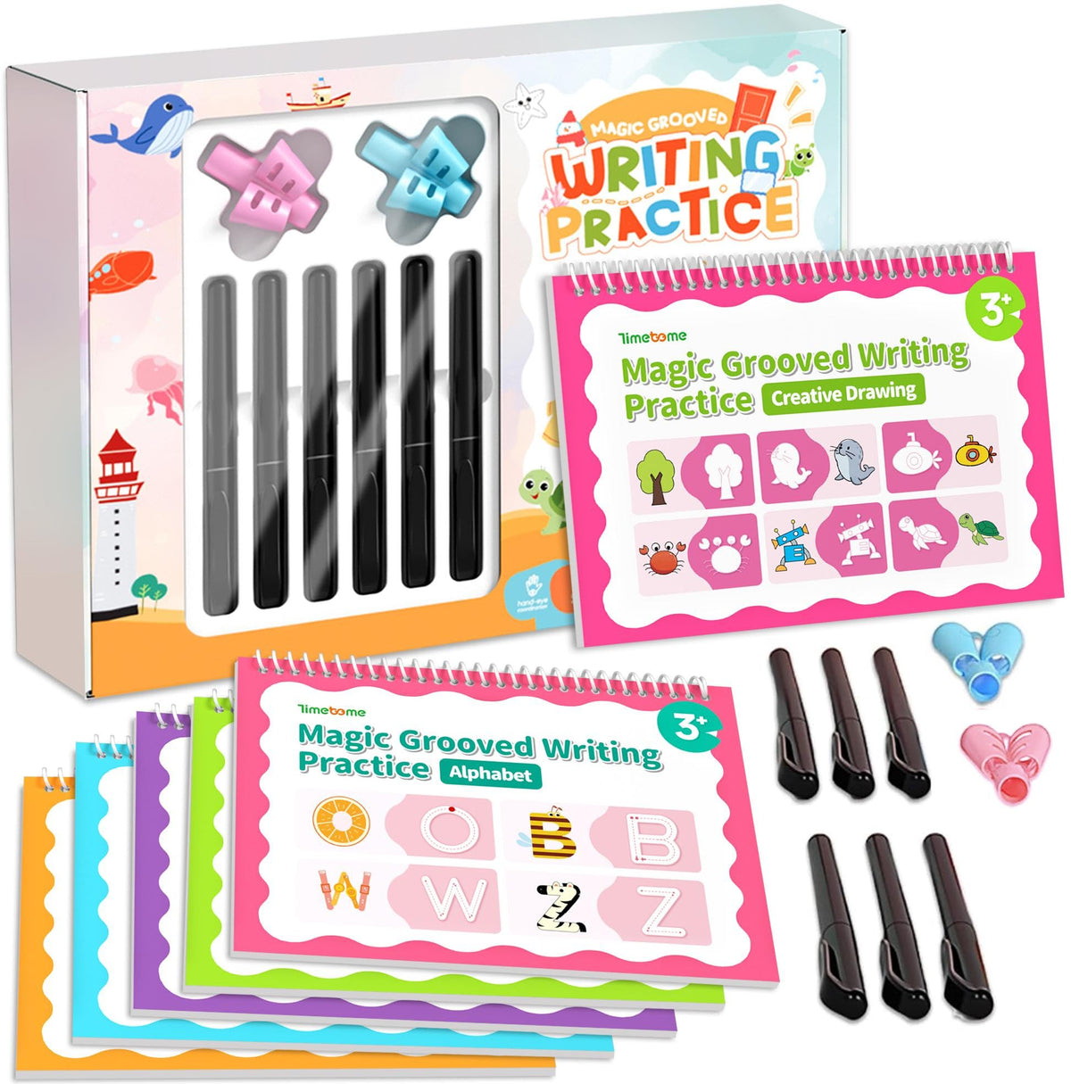 Large Magic Grooved Writing Books for Kids Ages 3-8
