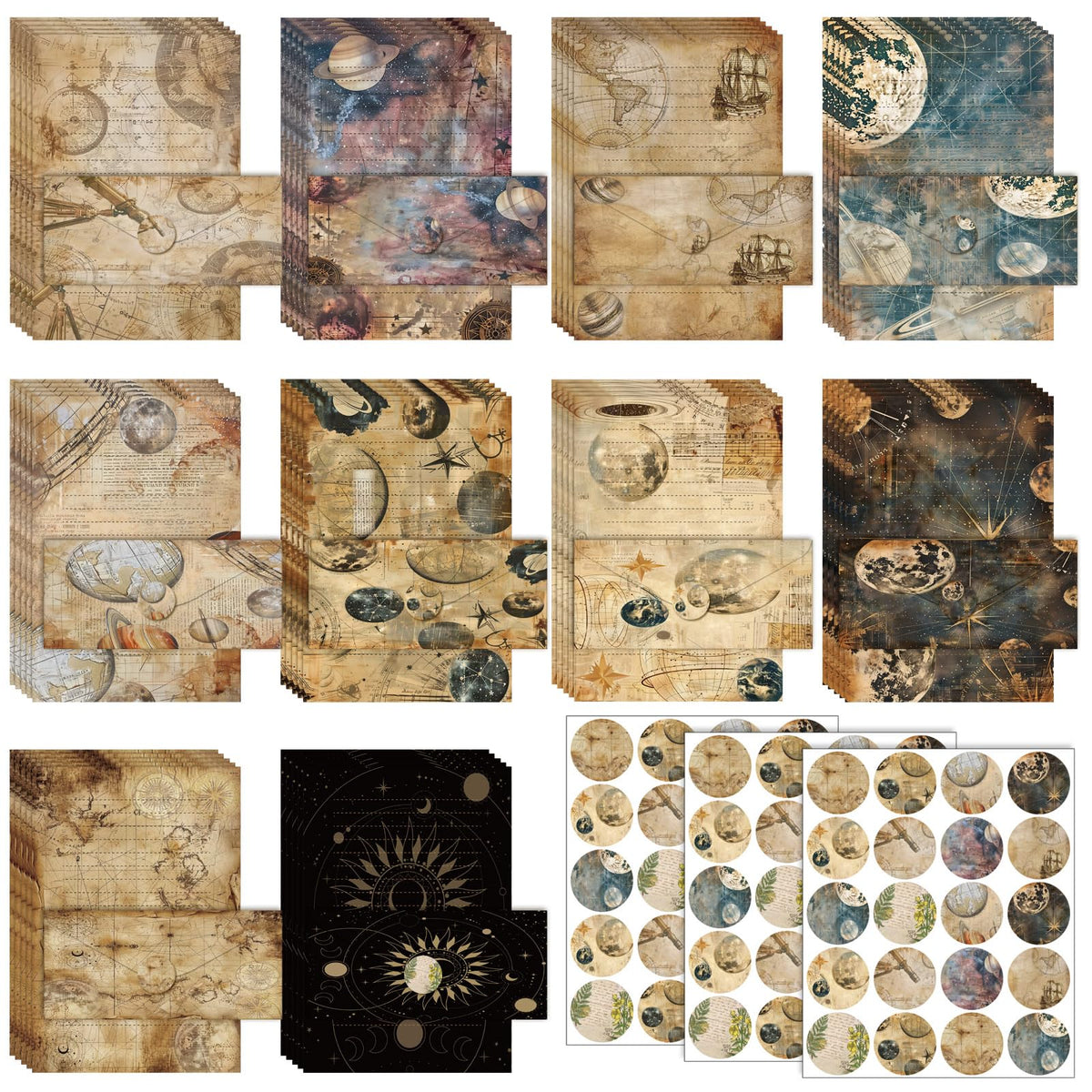TaoBary 160 Pcs Vintage Floral Stationery Paper and Envelopes Set