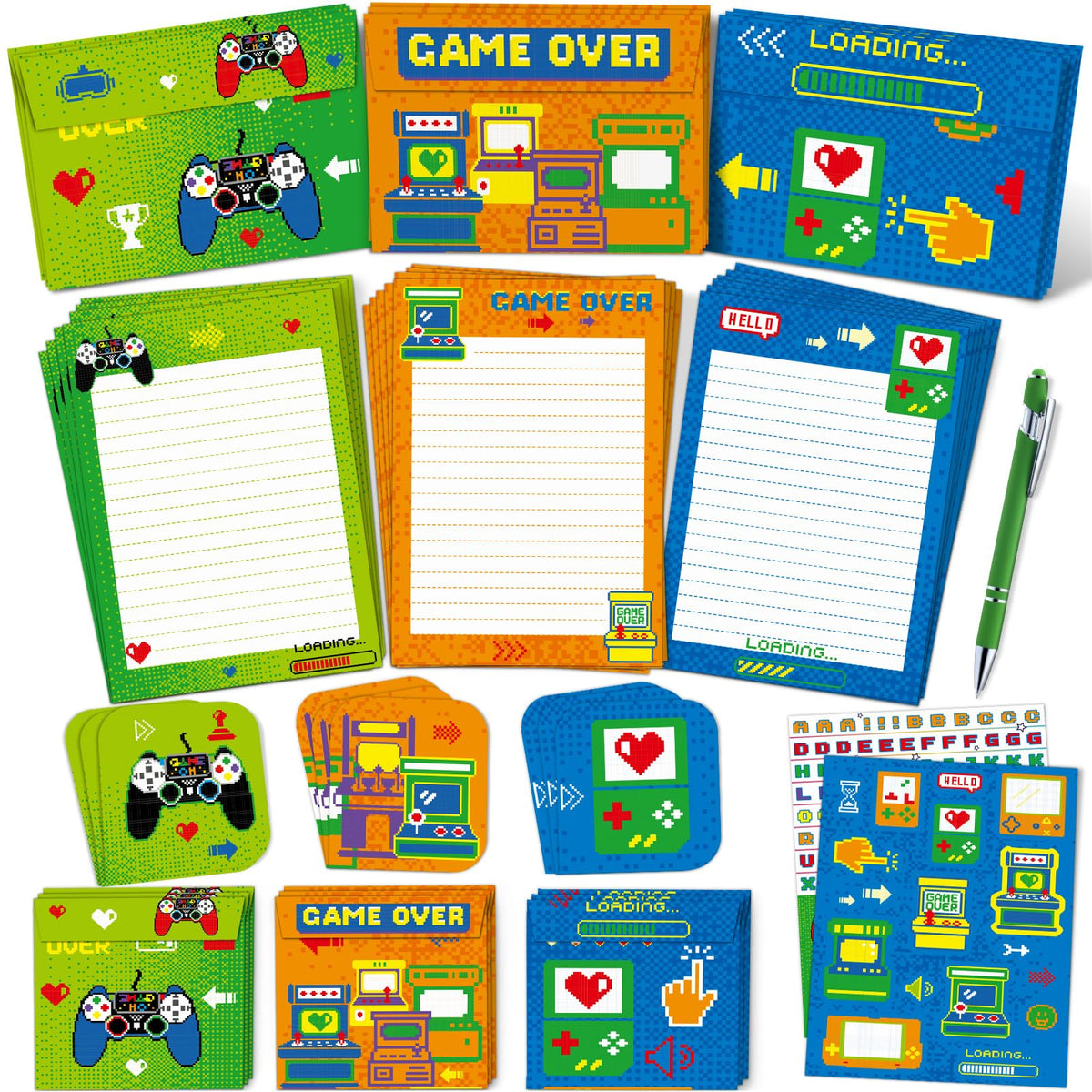 WERNNSAI 72 PCS Space Kids Stationery Paper and Envelopes Set for Boys