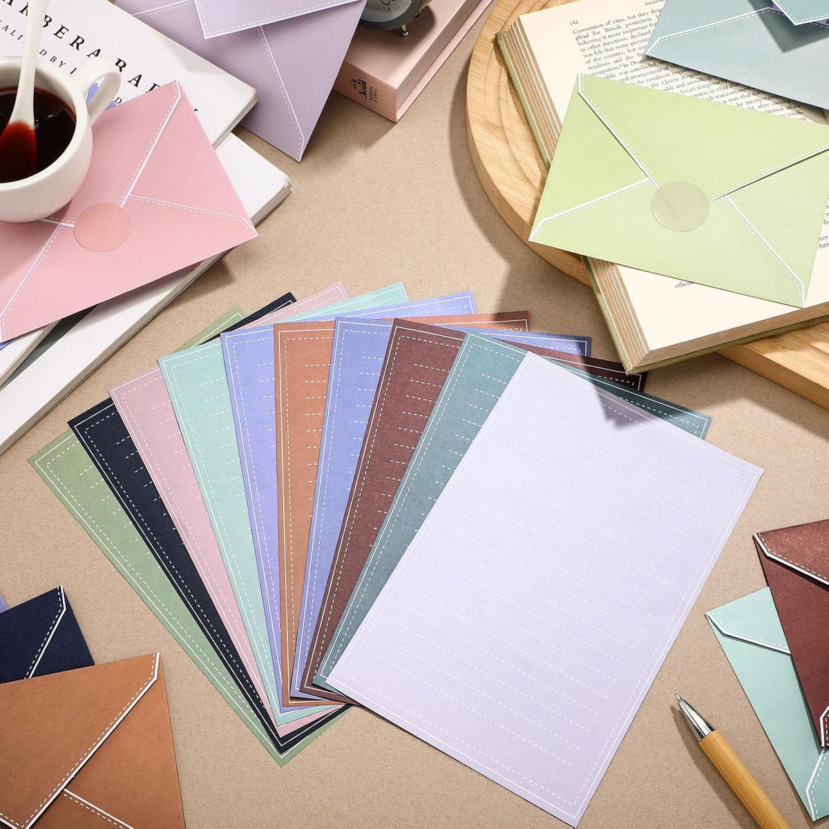 Taobary 160 Pack Stationery Paper Set,5.5 X 8.25 Inch,Morandi Color