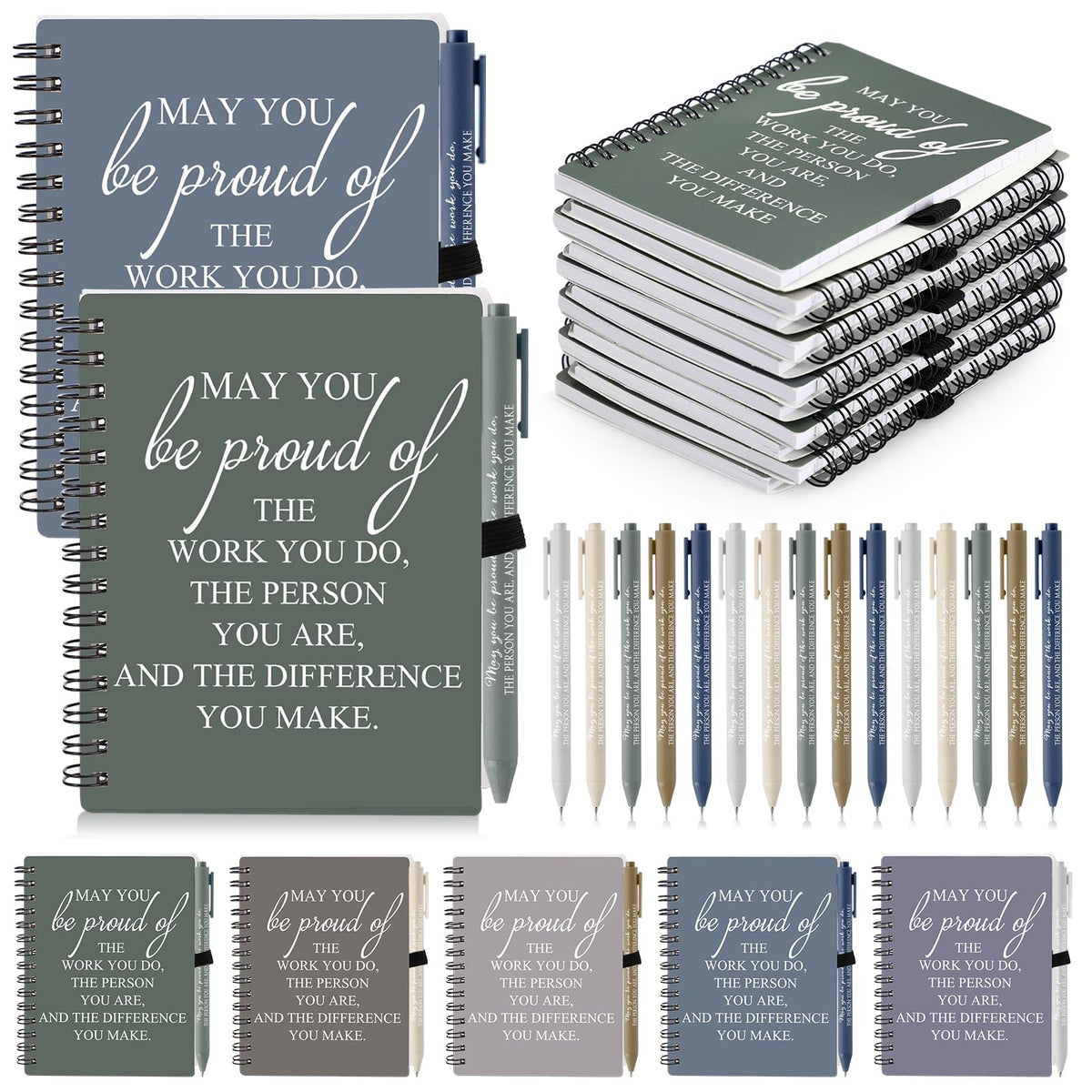 Honoson 30 Sets/60 Pcs Employee Notebook Pen Gifts, Vibrant Color