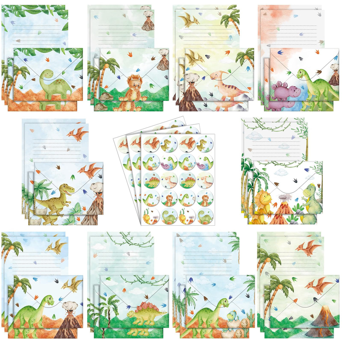 TaoBary 160 Pcs Vintage Floral Stationery Paper and Envelopes Set