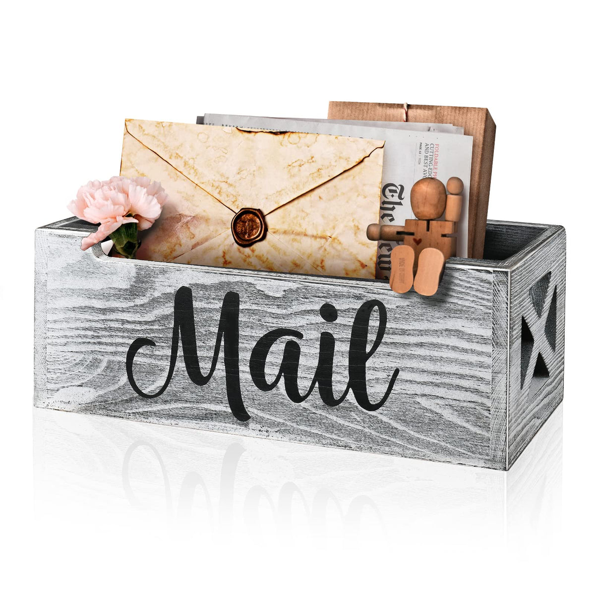 Wooden Mail Organizer Countertop
