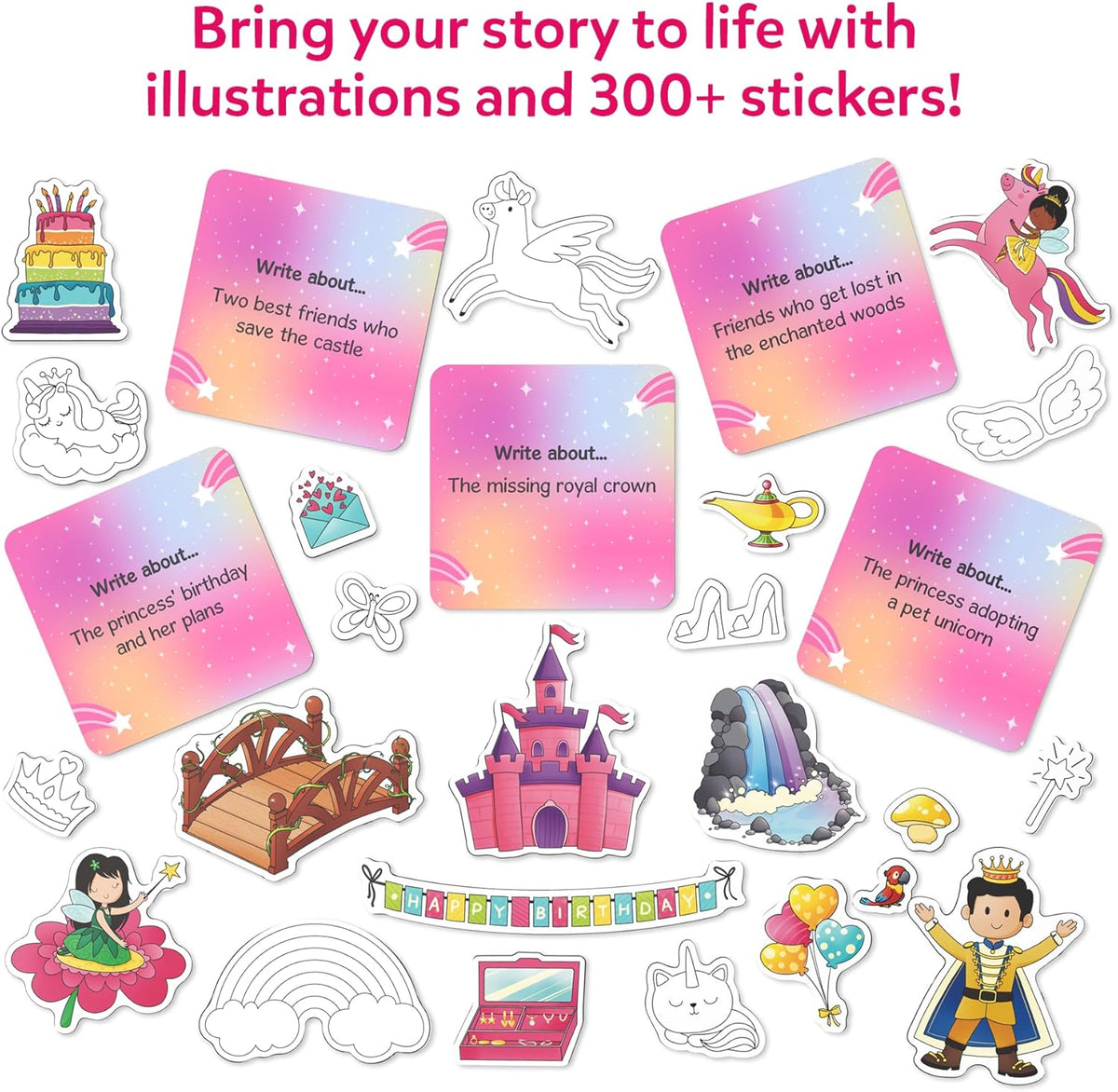 Skillmatics Storybook Art Kit – Unicorns & Princesses, Craft & Writing Kit