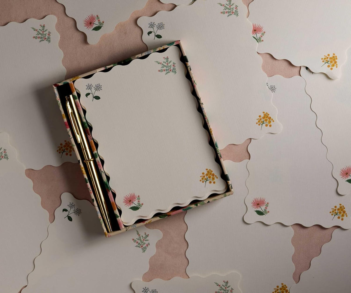 RIFLE PAPER CO. Dahlia Note Writing Set, Pretty Desktop Stationery Box