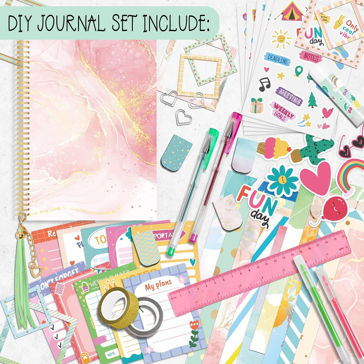 DIY Journal Kit for Girls, Scrapbook Gifts for 6 7 8 9 10 11 Year Old Girls
