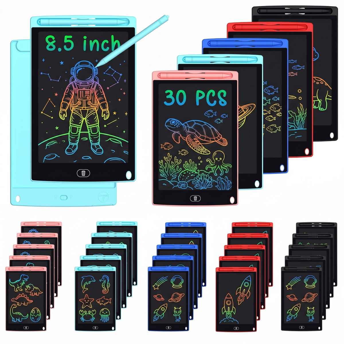 Party Favors for Kids, 20 Pack 8.5 Inch LCD Writing Tablet for School Classroom Rewards, Bulk Birthday Gifts for Boys & Girls Age 3-8, Mess-Free Travel Toys for Toddlers & Preschool Learning