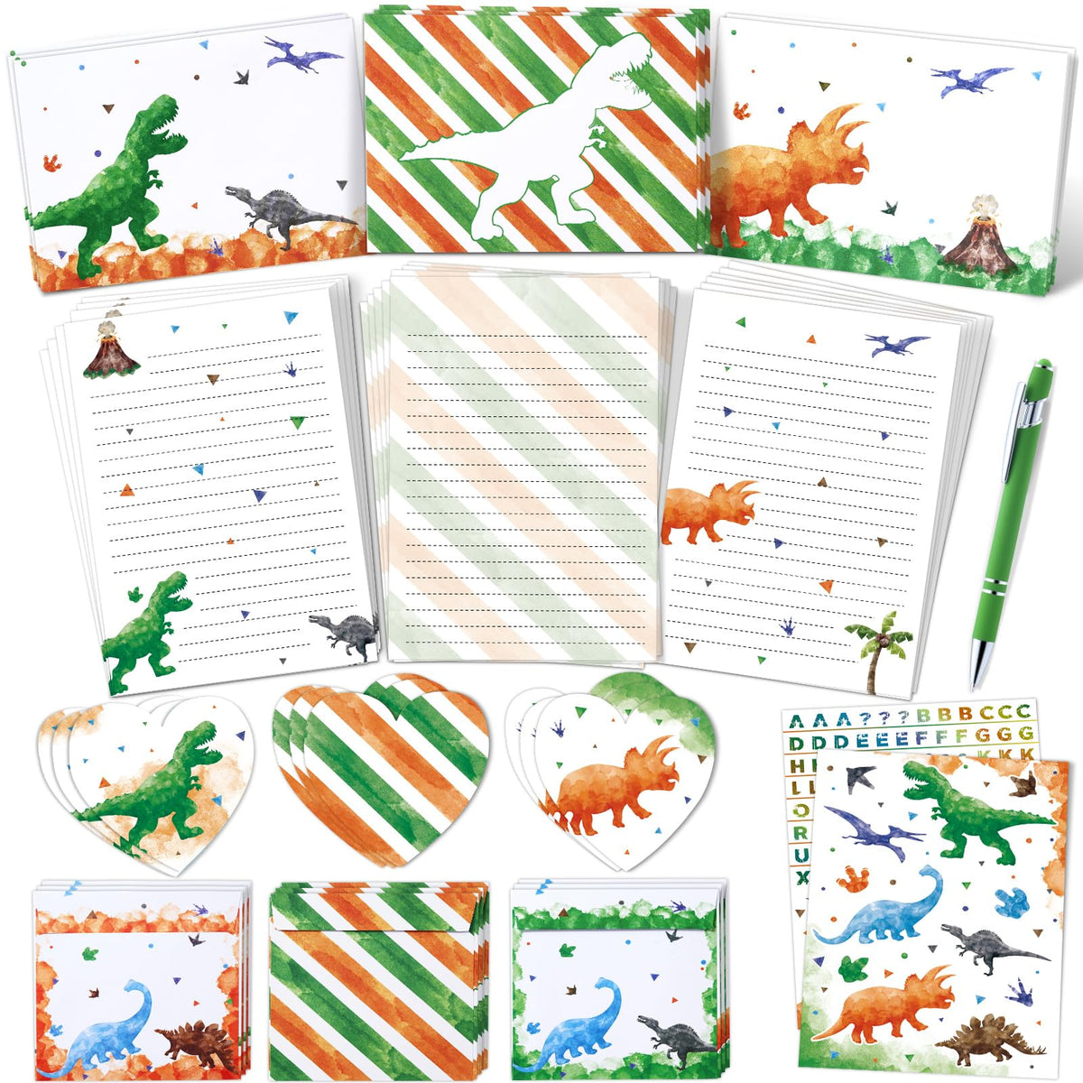 WERNNSAI 72 PCS Space Kids Stationery Paper and Envelopes Set for Boys