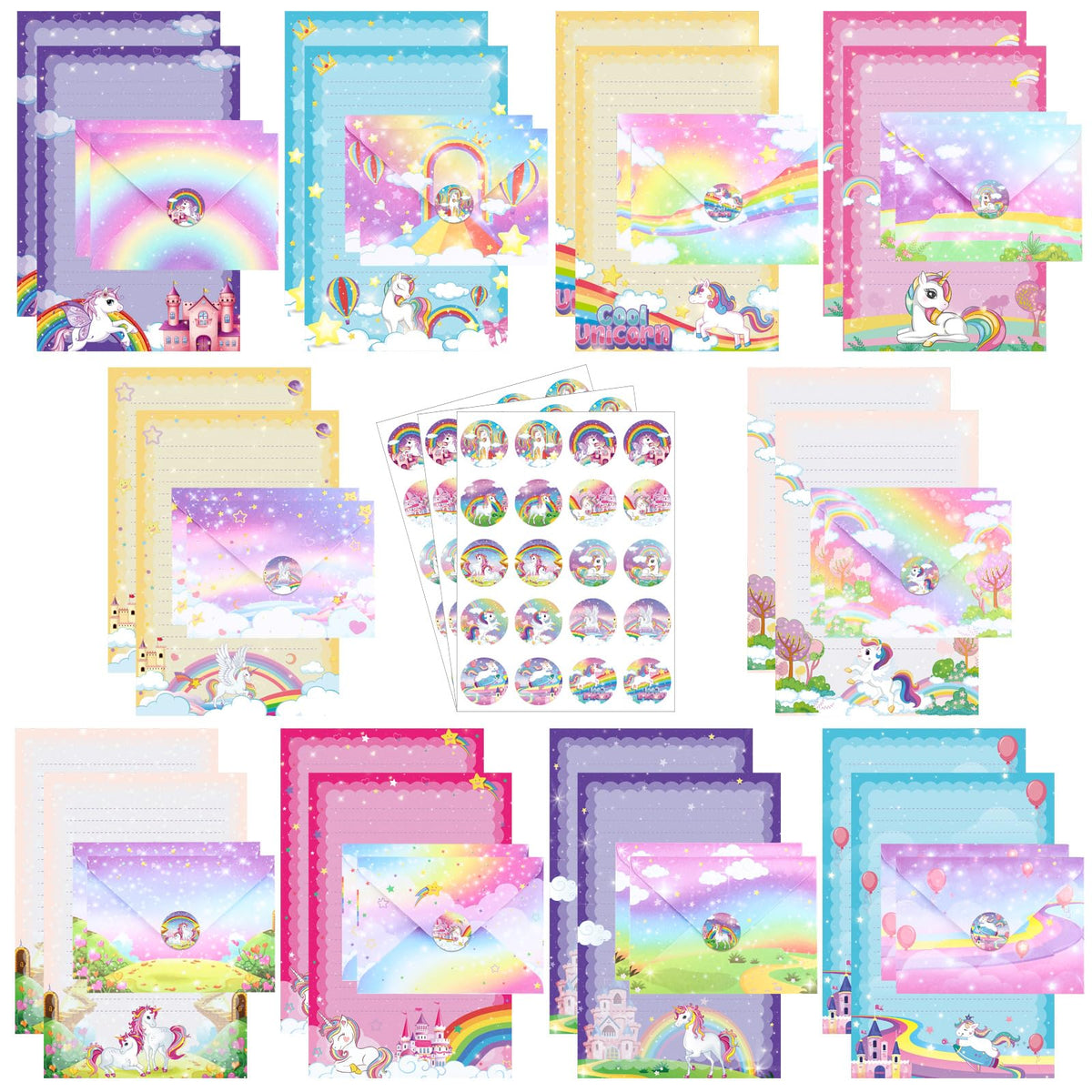 TaoBary 160 Pcs Vintage Floral Stationery Paper and Envelopes Set