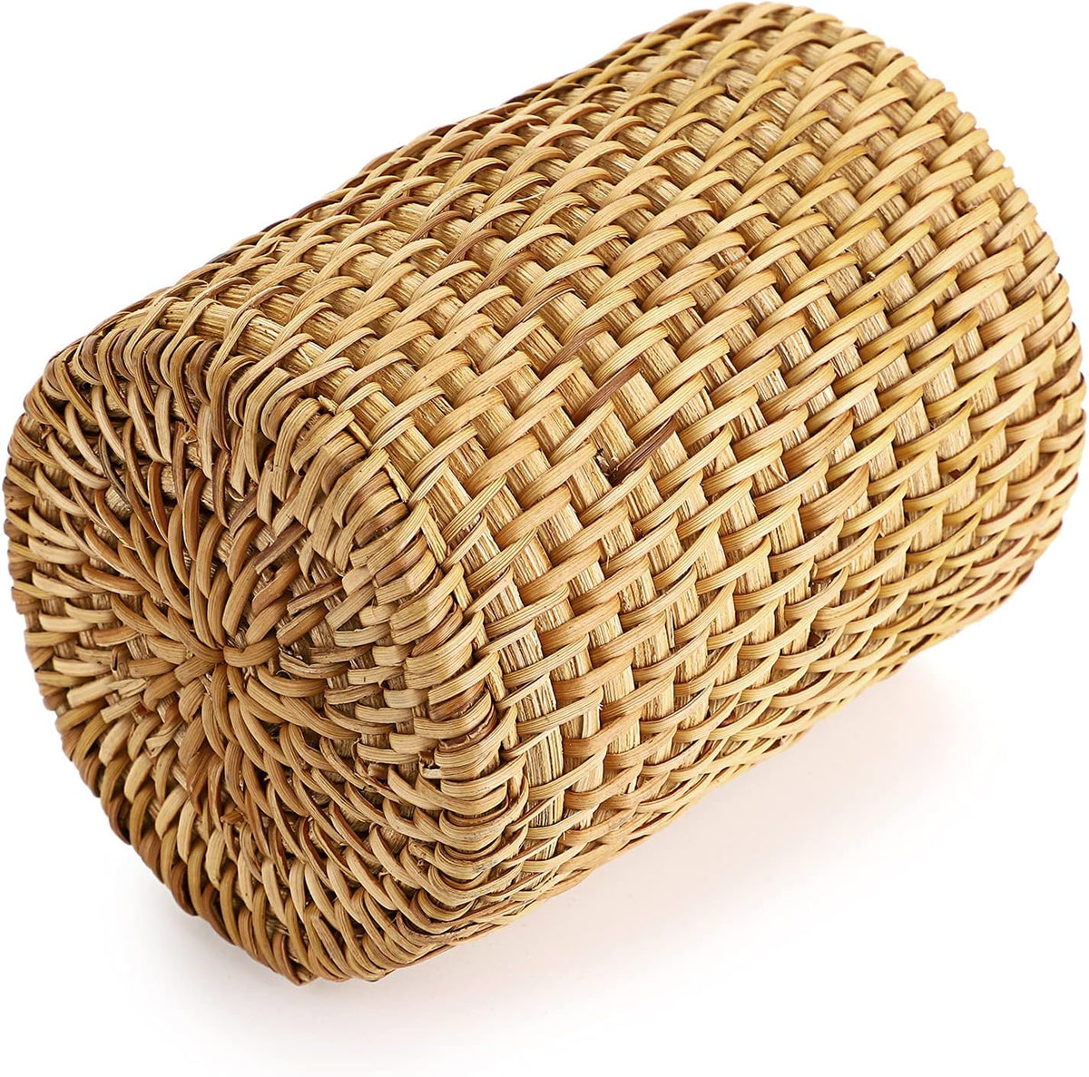 BTSKY Rattan Pen Cup, Handmade Desk Pencil Holders Makeup Brush Holder Multi-Functional Woven Basket Office&Home Desktop Organizer(Cylinder)