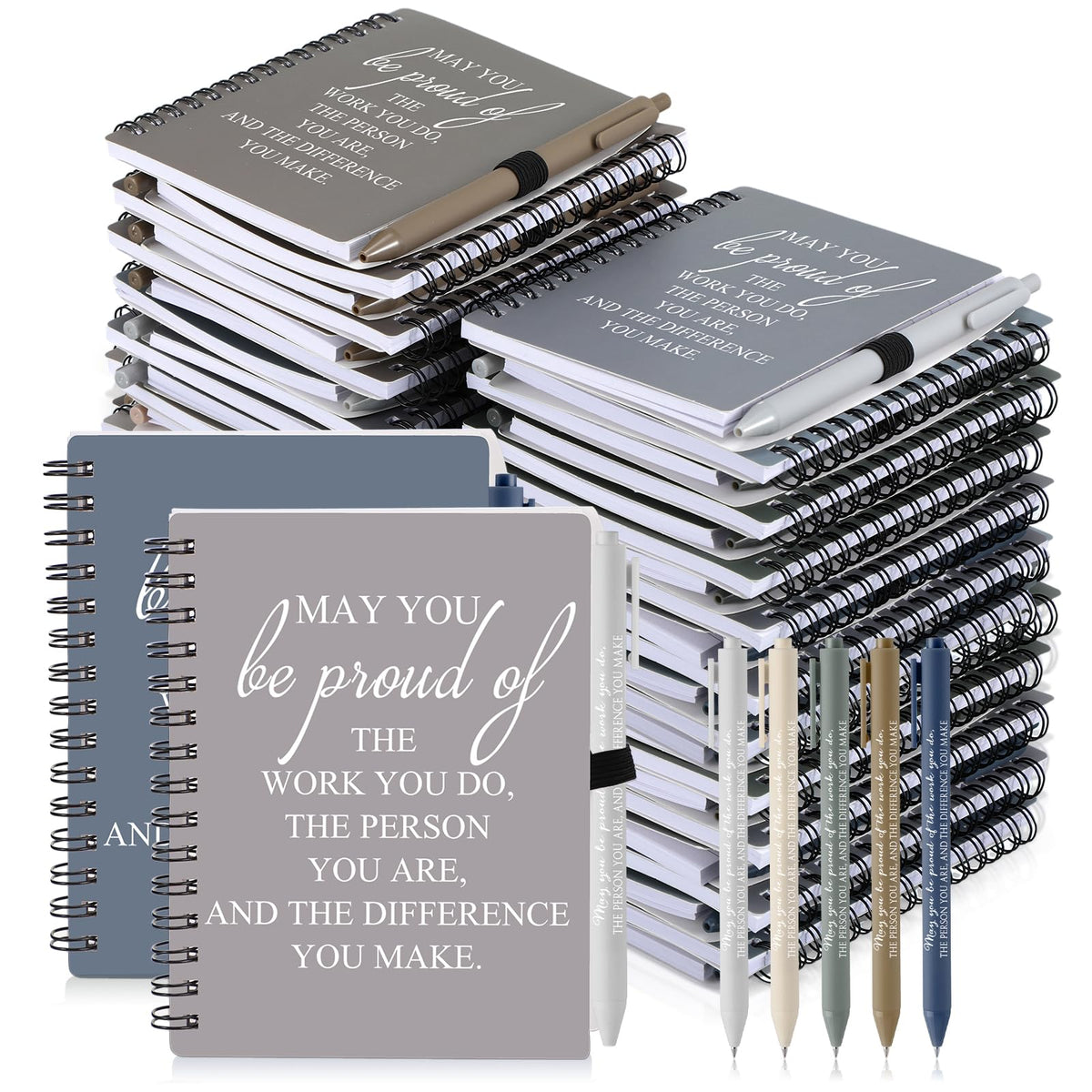 Honoson 30 Sets/60 Pcs Employee Notebook Pen Gifts, Vibrant Color