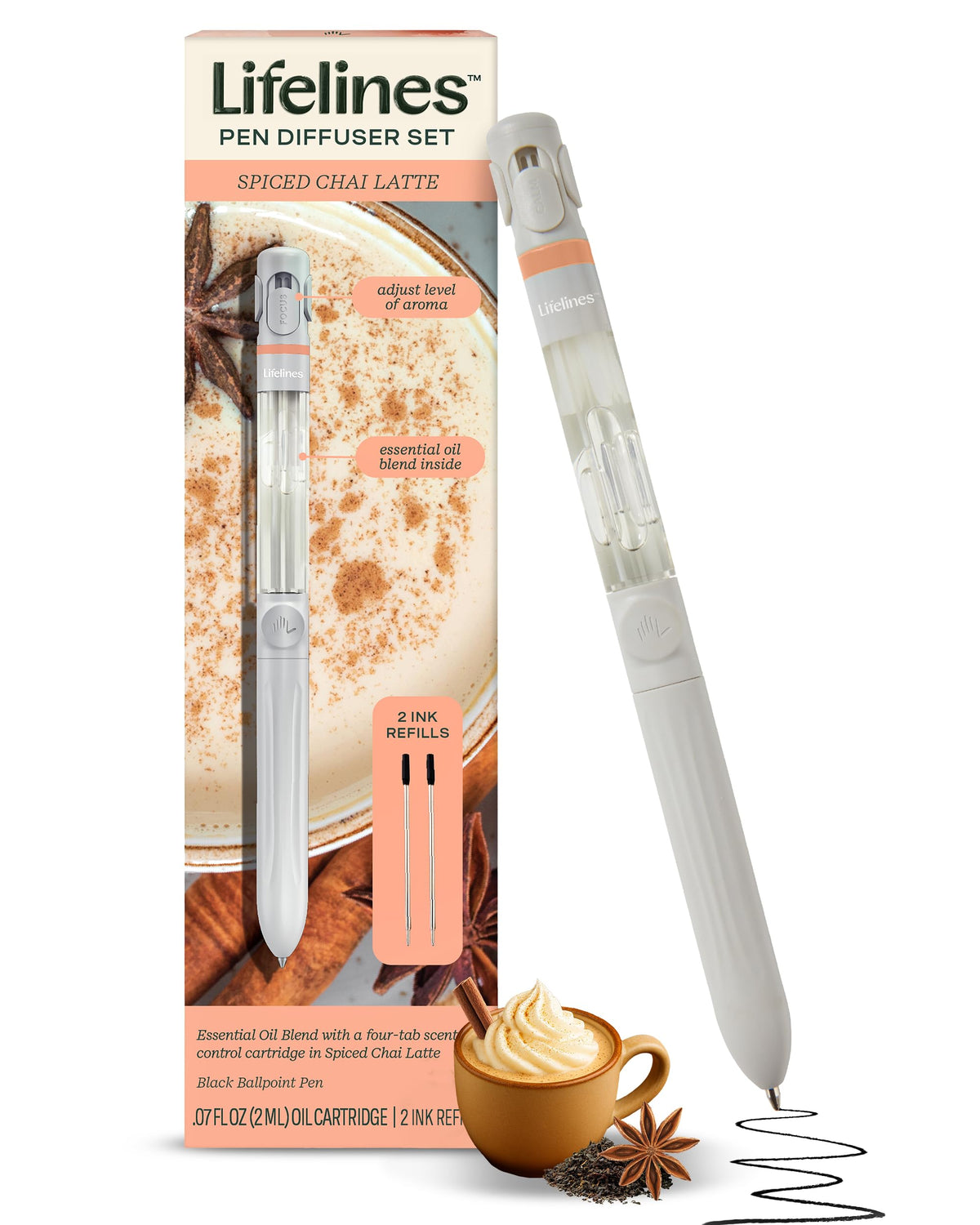 Lifelines Pen Diffuser Set, 3-Pack Natures Escape - 1mm Black Ballpoint Pen
