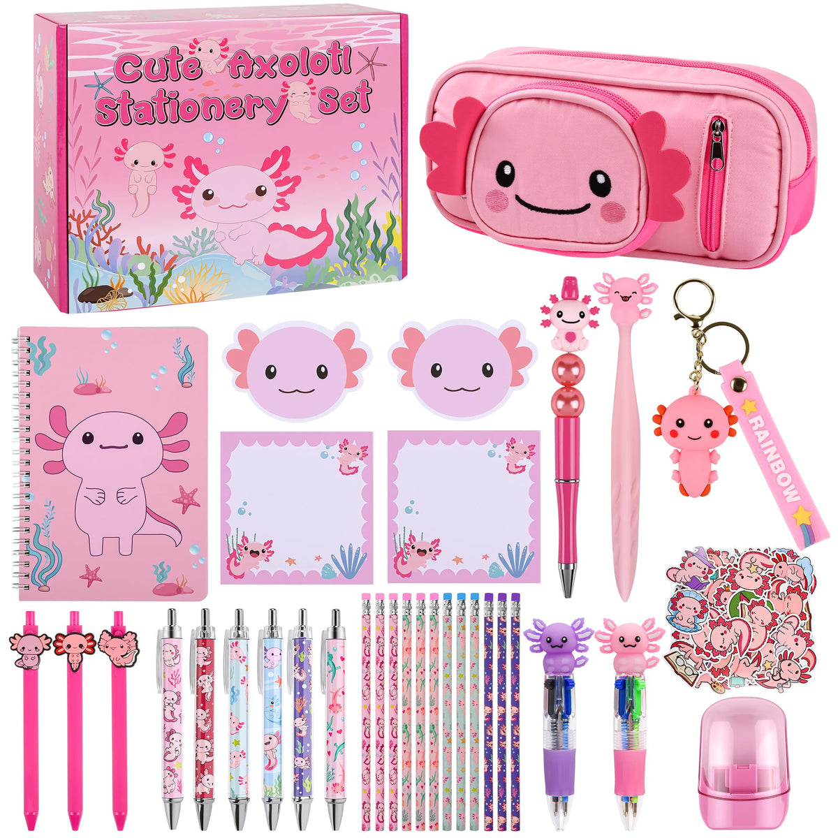 Ulema Cute Black Cat Gifts for Women,30Pcs Stationery Set Birthday Gifts for Boys Girls Back to School and Kawaii Classroom Office Supplies with Black Cat BallPoint Pen, Pencils, Sticky Notes etc.